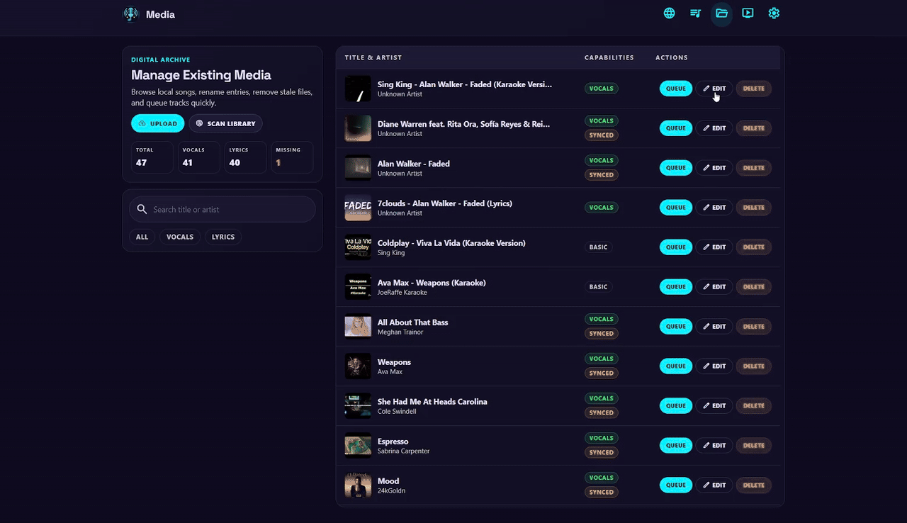 Create AI karaoke from existing media
